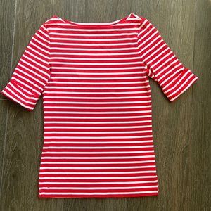 EUC LAUREN RL stripped boat neck